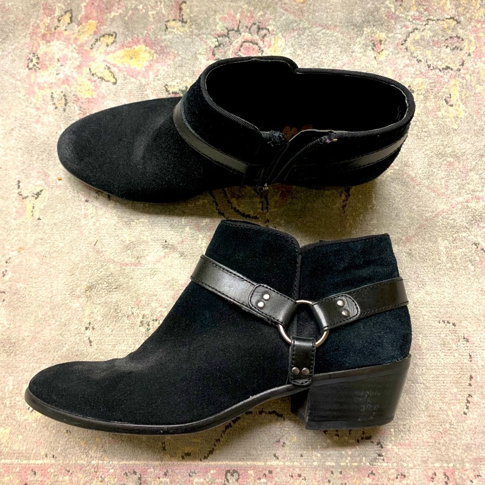Sam Edelman short black suede booties.